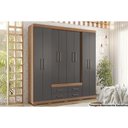 Ver imagem 3 de Guarda Roupa Casal 8 Portas e 4 Gavetas C/ Pés Nápoles Branco - Santos Andirá