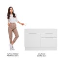 Ver imagem 6 de Balcão Gabinete de Pia Madesa Stella 1 Porta e 2 Gavetas (Sem Tampo e Pia) Branco
