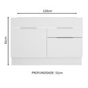 Ver imagem 3 de Balcão Gabinete de Pia Madesa Stella 1 Porta e 2 Gavetas (Sem Tampo e Pia) Branco