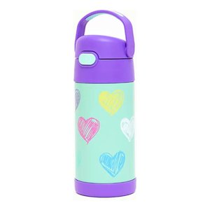 Garrafa Squeeze Infantil Escolar com Canudo e Alça 460 Ml