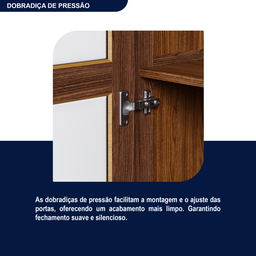 Cristaleira Roma Pinus com HDF Porta de Vidro Retrô - 8