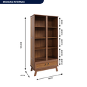 Ver imagem 4 de Cristaleira Madeira Maciça Pinus com HDF Porta de Vidro Retrô Roma