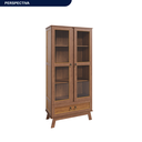 Ver imagem 2 de Cristaleira Madeira Maciça Pinus com HDF Porta de Vidro Retrô Roma