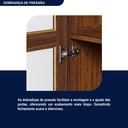 Ver mais imagens de Cristaleira Madeira Maciça Pinus com HDF Porta de Vidro Retrô Roma Amarelo/Ypê