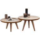 Ver imagem 2 de Conjunto de Mesa de Centro Luma com Bordas Invertidas e Pés Palito - Jm3:off White/freijó