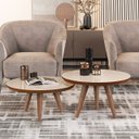 Ver imagem 3 de Conjunto de Mesa de Centro Luma com Bordas Invertidas e Pés Palito - Jm3:off White/freijó