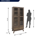 Ver imagem 3 de Cristaleira Madeira Maciça Pinus com HDF Porta de Vidro