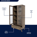 Ver imagem 6 de Cristaleira Madeira Maciça Pinus com HDF Porta de Vidro