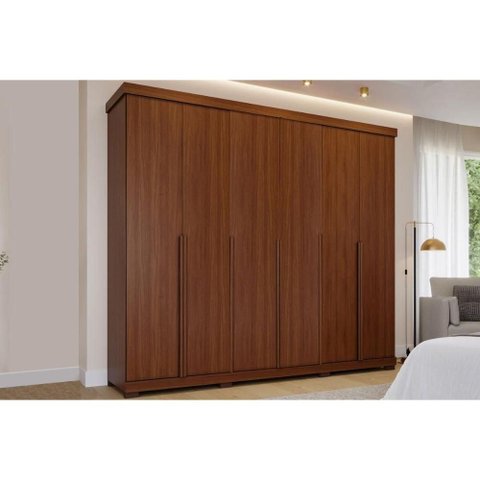Guarda Roupa Casal 6 Ptas c/Pés Guarapari Jequitiba Panan