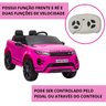 Mini Carro Elétrico Infantil Criança 12v Land Rover Evoque Controle Remoto Rosa Brinqway Bw-128rs Bw - 6