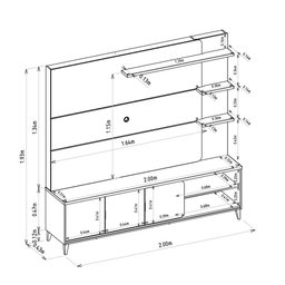 Estante Home para Tv 70 Polegadas Napoli Linea Brasil - 7