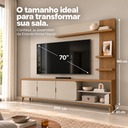 Ver imagem 6 de Estante Home para TV 70 Polegadas Napoli Tauari e Off White