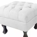 Ver imagem 3 de Puff Retrô Fixo Luis Xv Capitonê Suede Branco - DS Estofados