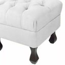Ver imagem 4 de Puff Retrô Fixo Luis Xv Capitonê Suede Branco - DS Estofados
