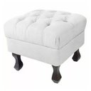 Ver imagem 1 de Puff Retrô Fixo Luis Xv Capitonê Suede Branco - DS Estofados