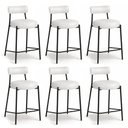 Ver imagem 6 de Banqueta Cozinha Alta com Encosto Industrial Preto Kit 6 Londres PU Branco D03 - D’Rossi
