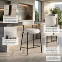 Ver imagem 5 de Banqueta Cozinha Alta com Encosto Industrial Preto Kit 6 Londres PU Branco D03 - D’Rossi