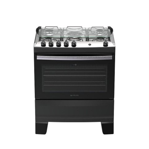 Fogão 5 Bocas Atlas Agile Up Automático Mesa Inox Bivolt