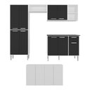 Ver imagem 6 de Cozinha Completa c/ Buffet/Aparador Siena Multimóveis MP2041 Branca/Preta