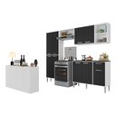 Ver imagem 2 de Cozinha Completa c/ Buffet/Aparador Siena Multimóveis MP2041 Branca/Preta