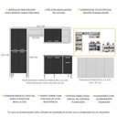 Ver imagem 3 de Cozinha Completa c/ Buffet/Aparador Siena Multimóveis MP2041 Branca/Preta