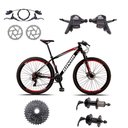 Ver imagem 3 de Bicicleta Aro 29 Freio a Disco Hidraúlico 24 Velocidades Cubo Alúminio K7 Cor:laranja;tamanho:15