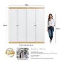 Ver imagem 4 de Guarda-Roupa Casal 4 Portas 2 Gavetas Americano/Provençal Ele e Ela Europa Branco/Savana