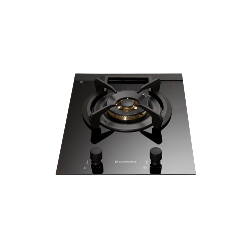 Fogao Cooktop 1q Domino Vetro 38cm Gas Preto Bivolt Dg-1q-38-vt-3zea Elettromec## - 1
