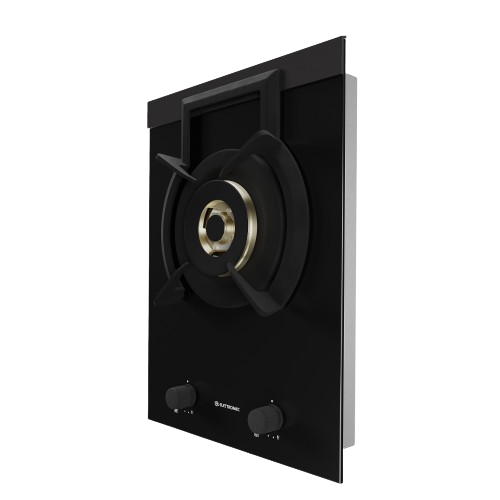 Fogao Cooktop 1q Domino Vetro 38cm Gas Preto Bivolt Dg-1q-38-vt-3zea Elettromec## - 4