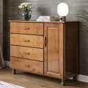 Ver imagem 3 de Cômoda Quarto 120cm Madeira Pinus 4 Gavetas Mateo Imbuia Z25 - Mpozenato