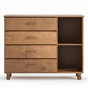 Ver imagem 4 de Cômoda Quarto 120cm Madeira Pinus 4 Gavetas Mateo Imbuia Z25 - Mpozenato