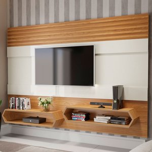 Painel para Tv de até 65" 220cm com 02 Nichos 100% Mdf Pa22 Dalla Costa-freijó/off White