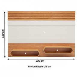 Painel para Tv de até 65" 220cm com 02 Nichos 100% Mdf Pa22 Dalla Costa-freijó/off White - 3