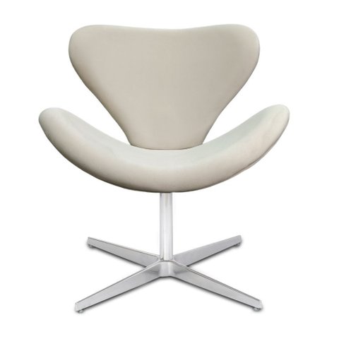 Poltrona Decorativa Sala Estar Swan Base com Rodinhas