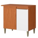Ver imagem 2 de Balcão Canto Reto 100% Mdf 1 Porta Claire Cinamomo/branco