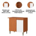 Ver imagem 3 de Balcão Canto Reto 100% Mdf 1 Porta Claire Cinamomo/branco