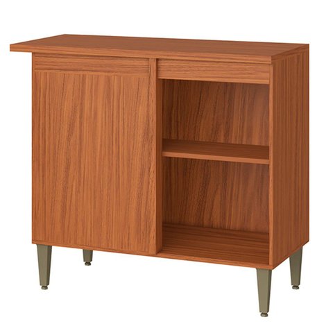Balcão Canto Reto 100% Mdf 1 Porta Claire Cinamomo/branco