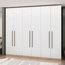 Ver imagem 1 de Guarda Roupas Casal 100% MDF 6 Portas 3 Gavetas Nero Branco/Savana