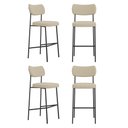 Ver imagem 1 de Kit 04 Banquetas Altas para Cozinha Lila Estofada com Encosto Linho Bege - Desk Design