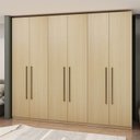 Ver imagem 1 de Guarda Roupas Casal 100% MDF 6 Portas 3 Gavetas Nero Bege/Savana