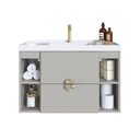 Ver imagem 6 de Gabinete para Banheiro Suspenso com Cuba Yescasa Off White/Arenas