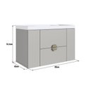 Ver imagem 3 de Gabinete para Banheiro Suspenso com Cuba Yescasa Off White/Arenas