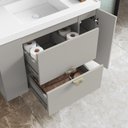 Ver imagem 4 de Gabinete para Banheiro Suspenso com Cuba Yescasa Off White/Arenas