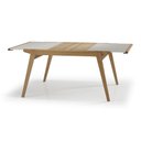 Ver imagem 2 de Mesa de Jantar Extensível Eloa 1,40/1,95m com Vidro Mmj-nc Nc-amendoa/vidro Fendi 1,40m Abre 1,95m