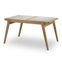 Ver imagem 1 de Mesa de Jantar Extensível Eloa 1,40/1,95m com Vidro Mmj-nc Nc-amendoa/vidro Fendi 1,40m Abre 1,95m