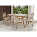 Ver imagem 3 de Mesa de Jantar Extensível Eloa 1,40/1,95m com Vidro Mmj-nc Nc-amendoa/vidro Fendi 1,40m Abre 1,95m