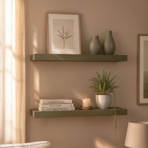 Kit de 2 Prateleiras 60cm MDF Verde - On Móveis