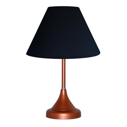 Abajur para Sala ou Quarto Base Cobre e Cúpula de algodão Preto