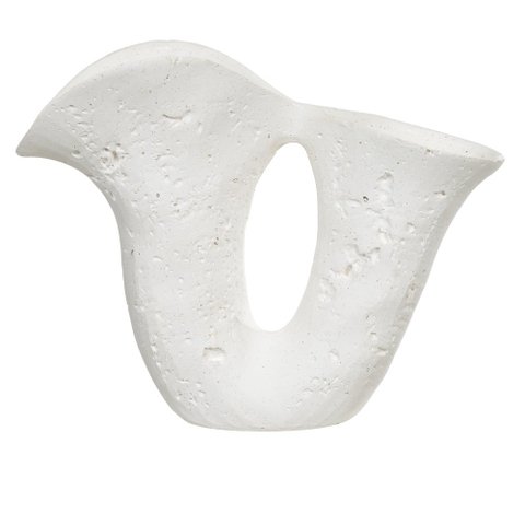 Vaso Decorativo Cerâmica Off White 22,5x30x13cm
