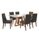 Ver imagem 1 de Conjunto Sala de Jantar Mesa Tampo em Vidro 1,60m Maria 6 Cadeiras Bel